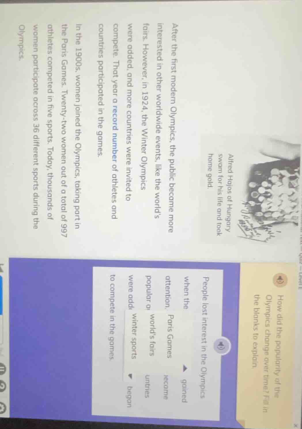 alfred hajos of hungary swam for his life and took home gold. after the…