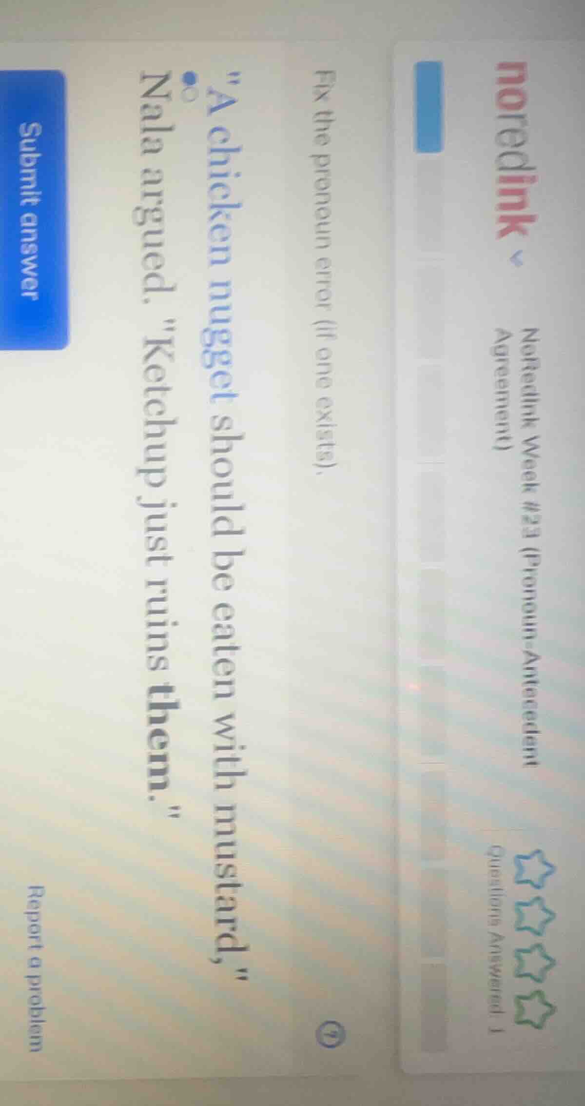 noredinknoredink week #23 (pronoun-antecedent agreement)questions answe…