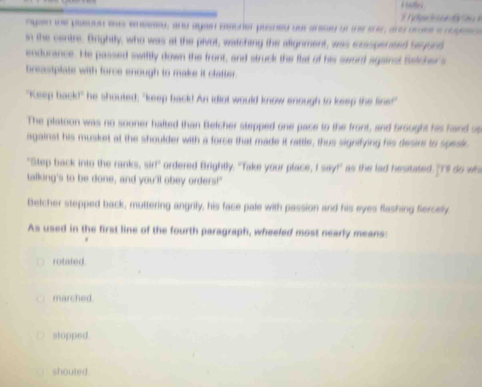 in the centre. brightly, who was at the pivot, watching the alignment, …