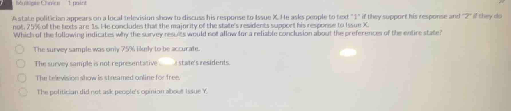 multiple choice 1 point a state politician appears on a local televisio…