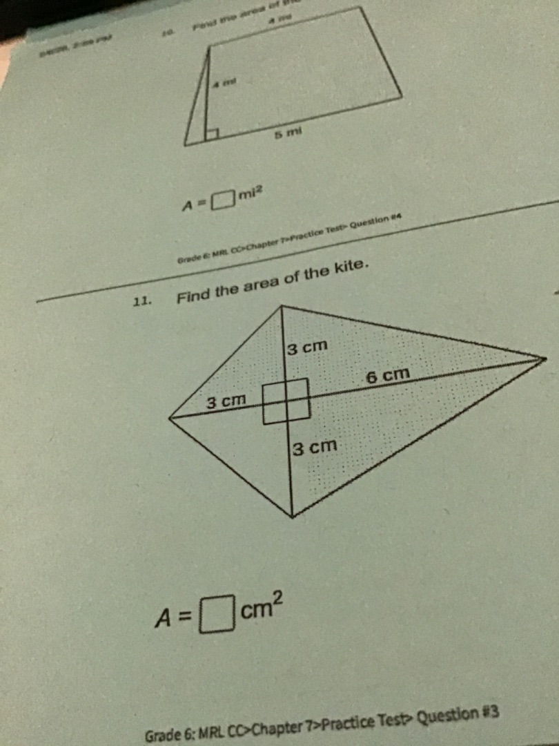 10. find the area of the figure.$a = \\square$ $mi^2$grade 6: mrl cc>ch…