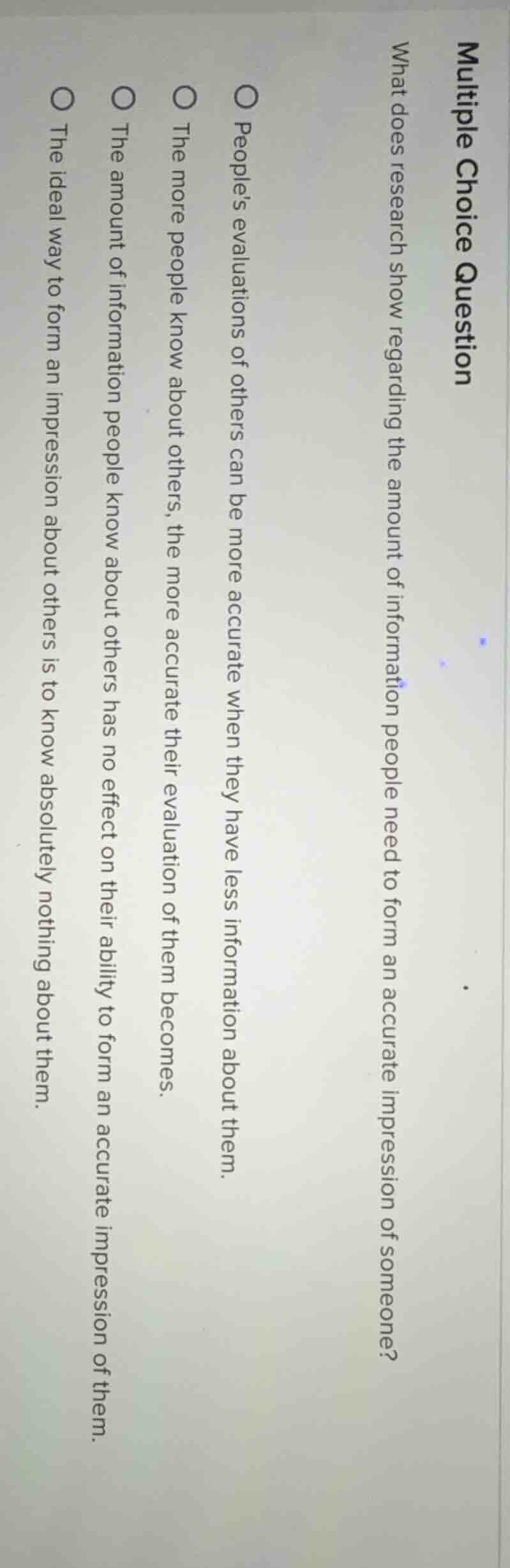 multiple choice question what does research show regarding the amount o…