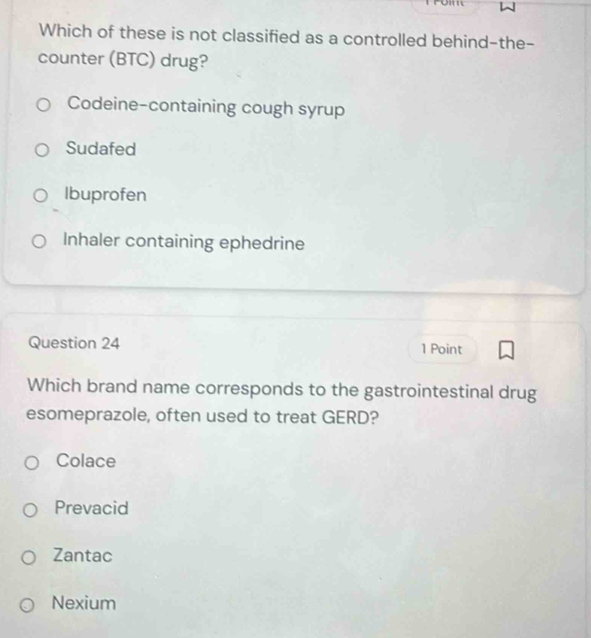 which of these is not classified as a controlled behind-the-counter (bt…