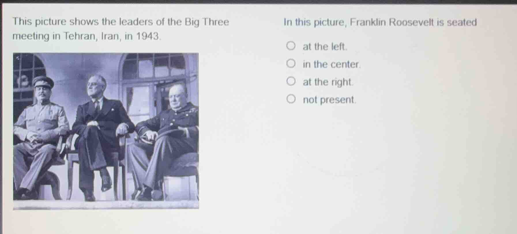 this picture shows the leaders of the big three meeting in tehran, iran…