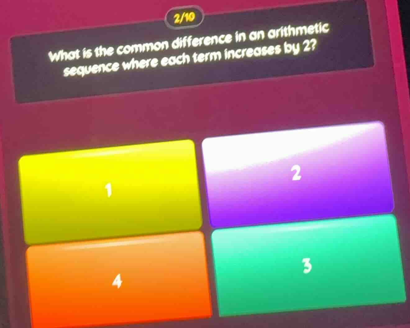 2/10 what is the common difference in an arithmetic sequence where each…