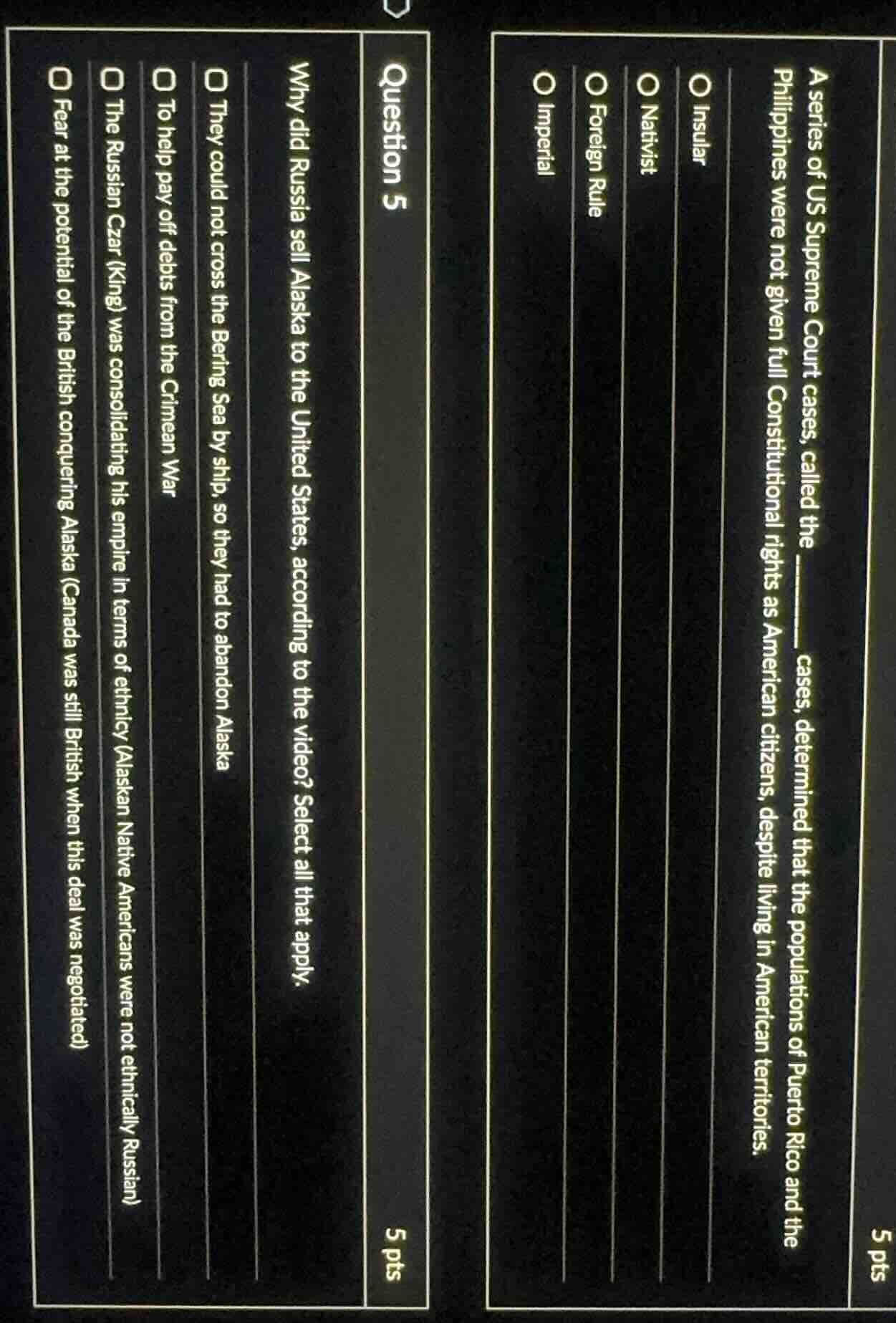 5 pts a series of us supreme court cases, called the ______ cases, dete…