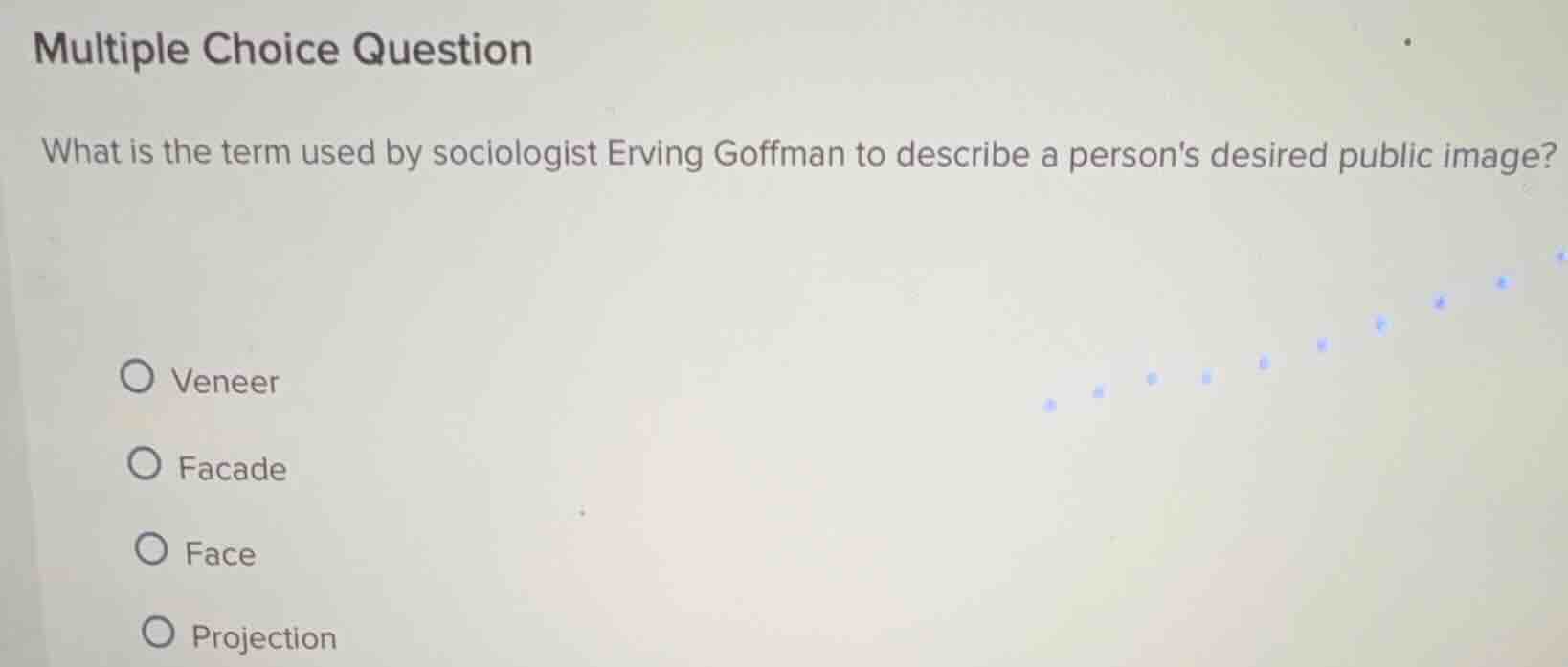 multiple choice question what is the term used by sociologist erving go…