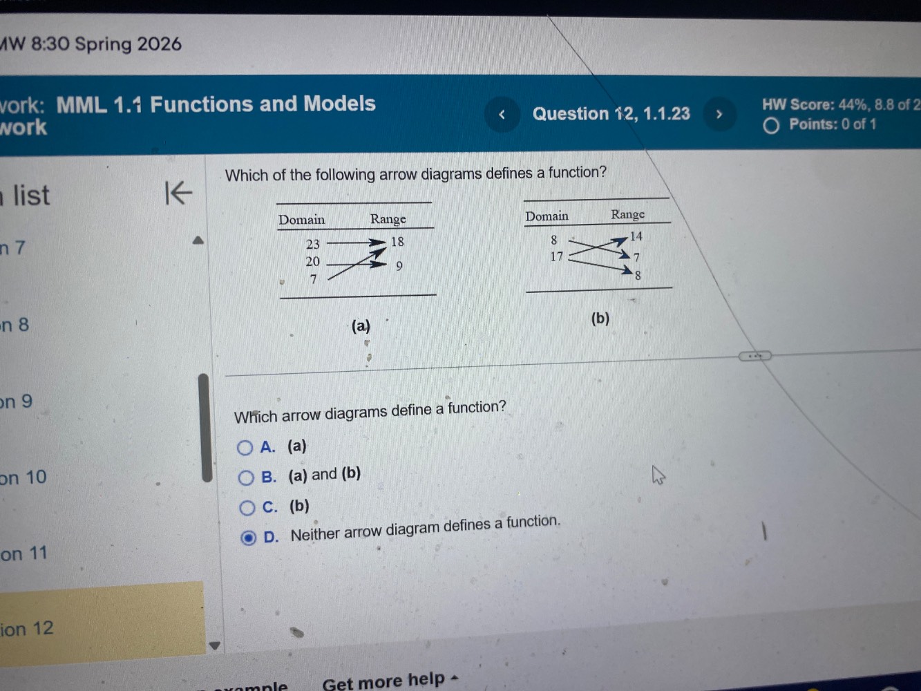 mw 8:30 spring 2026 work: mml 1.1 functions and models work question 12…