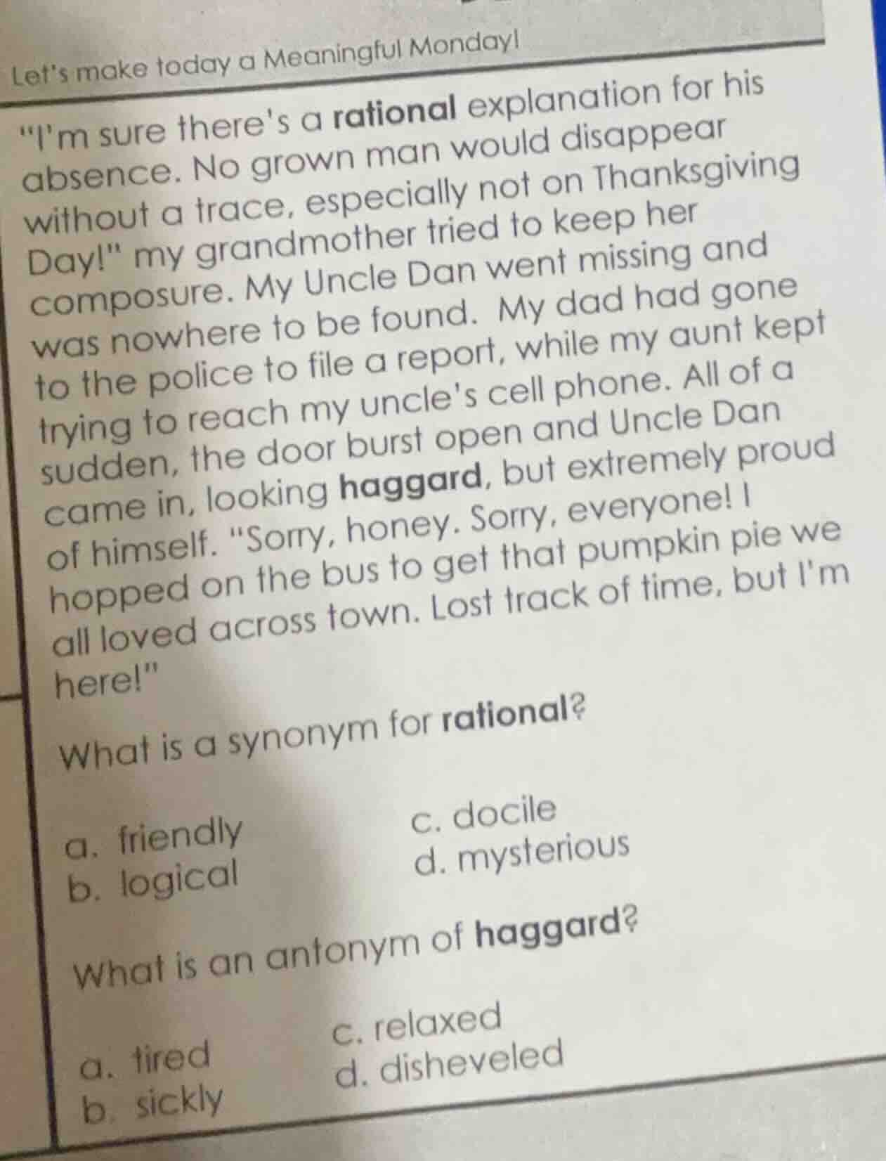 lets make today a meaningful monday! \im sure theres a rational explana…