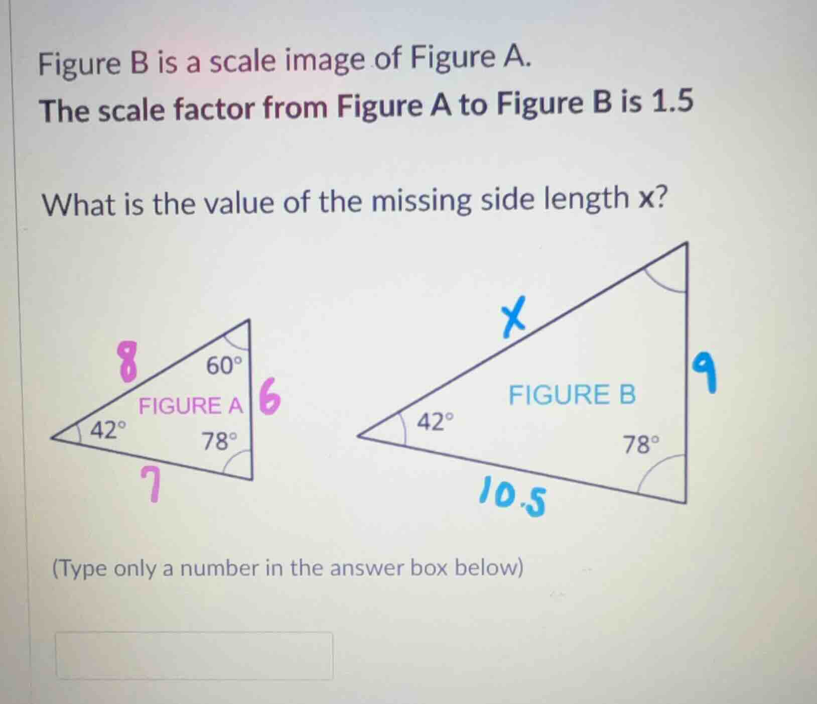 figure b is a scale image of figure a. the scale factor from figure a t…
