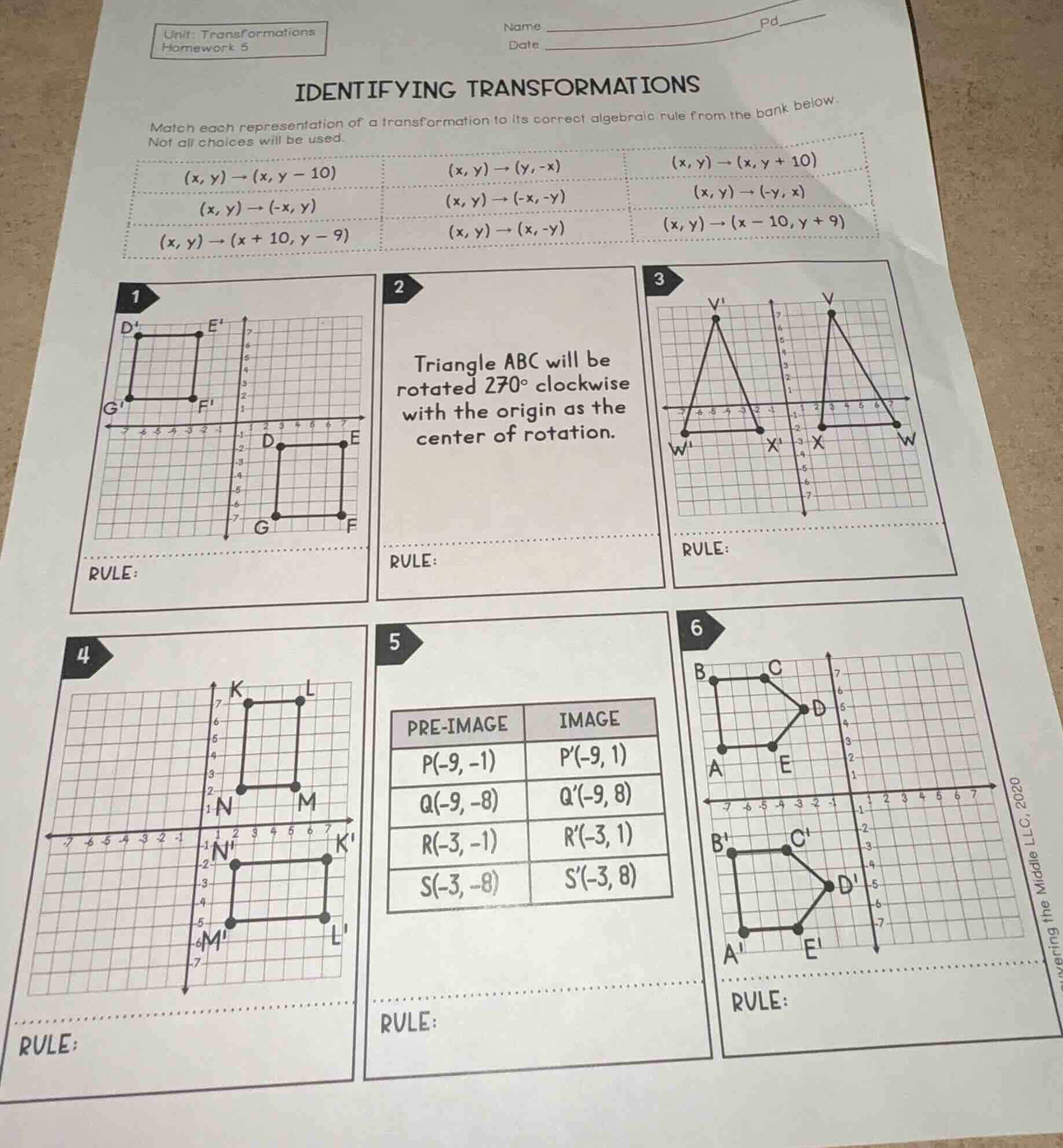unit: transformationshomework 5name date pdidentifying transformationsm…