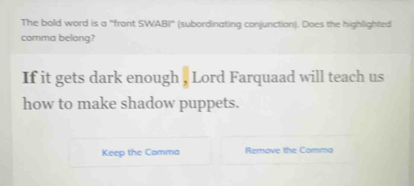 the bold word is a \front swabi\ (subordinating conjunction). does the …