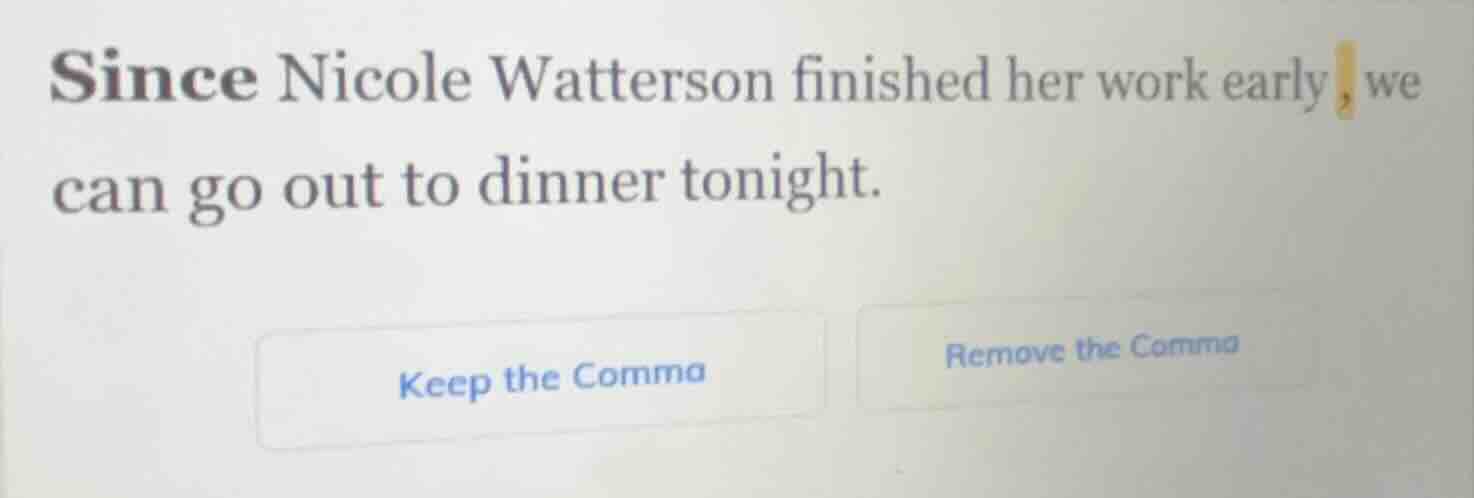 since nicole watterson finished her work early, we can go out to dinner…