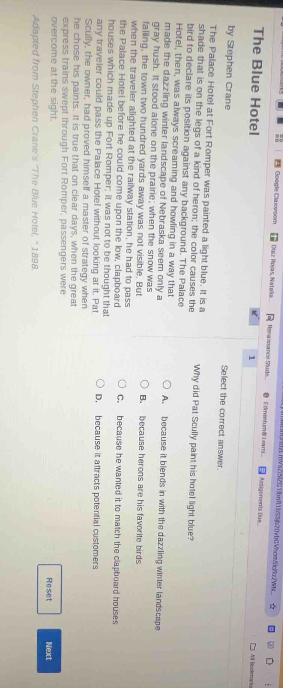 the blue hotel by stephen crane the palace hotel at fort romper was pai…