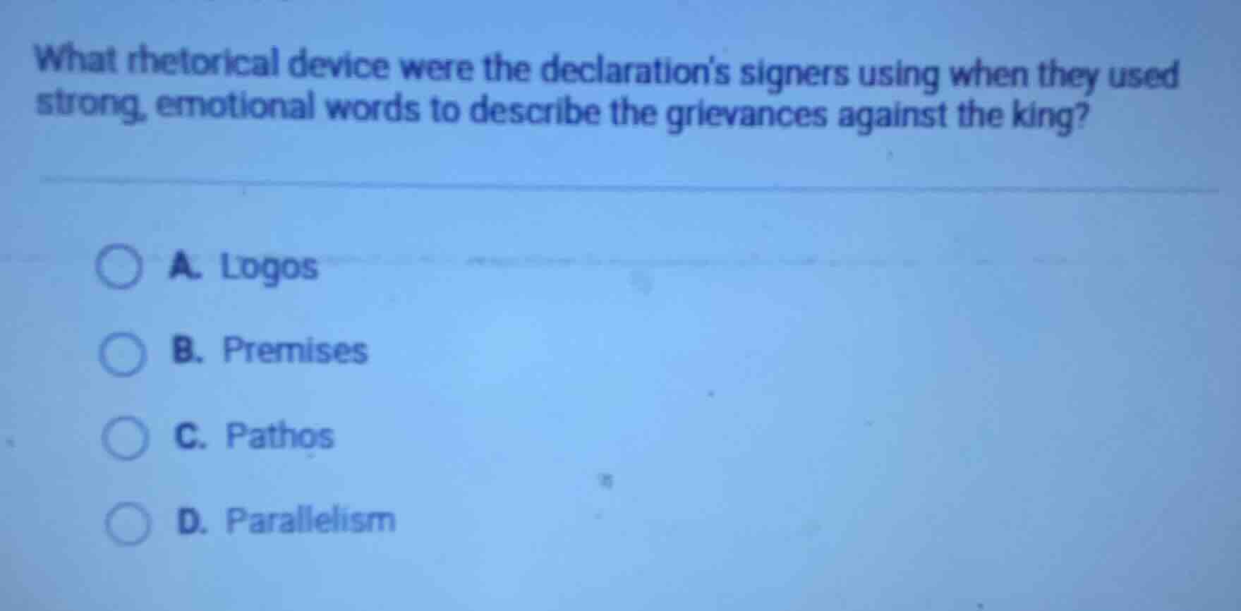 what rhetorical device were the declarations signers using when they us…
