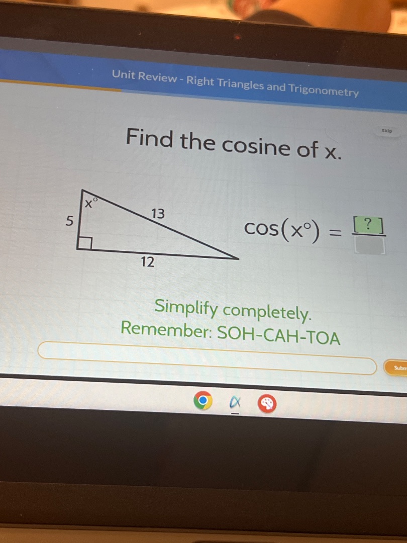 unit review - right triangles and trigonometry skip find the cosine of …