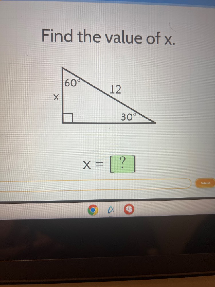 find the value of x. x x = ?