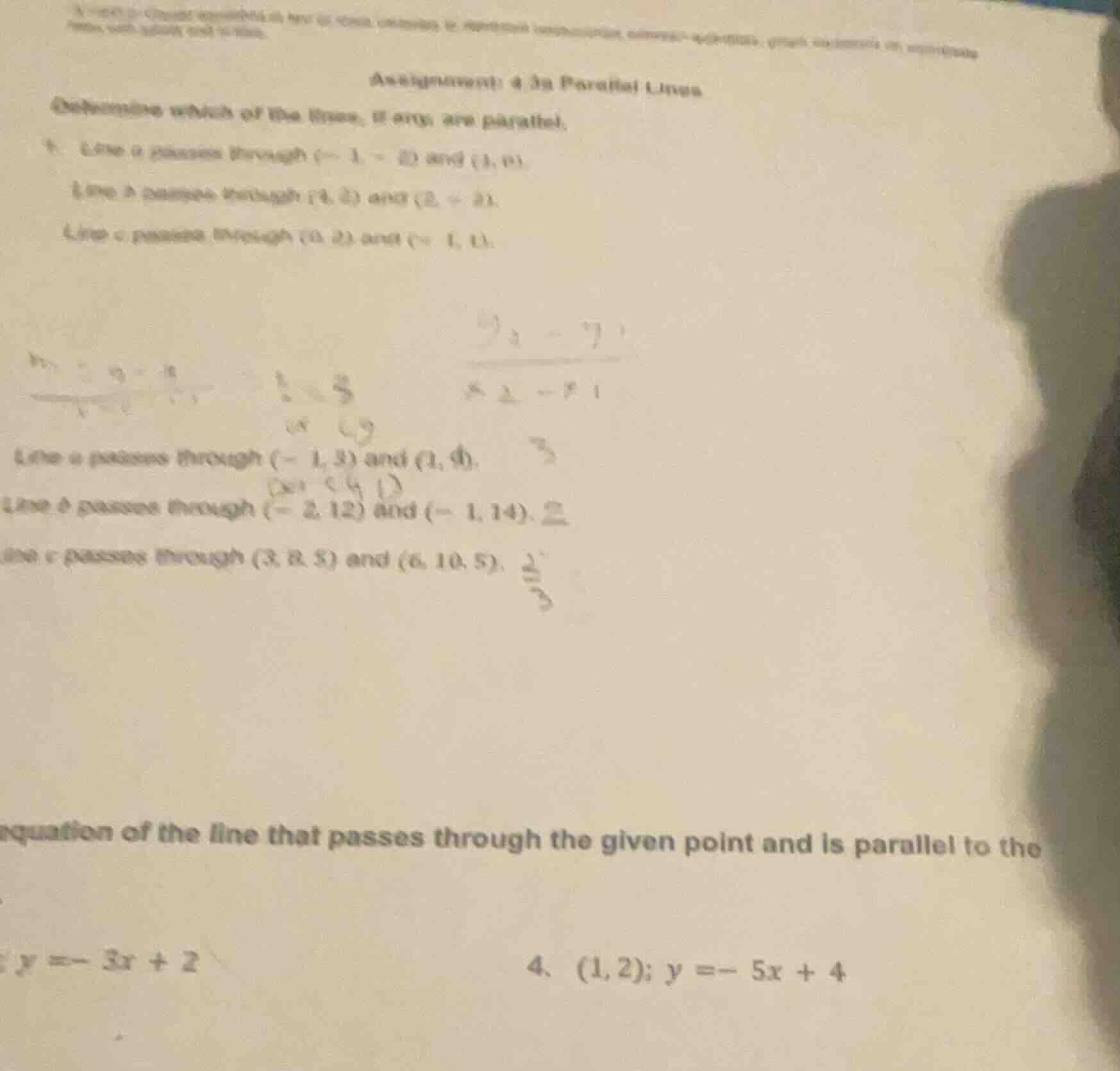assignment: 4.3a parallel lines determine which of the lines, if any, a…