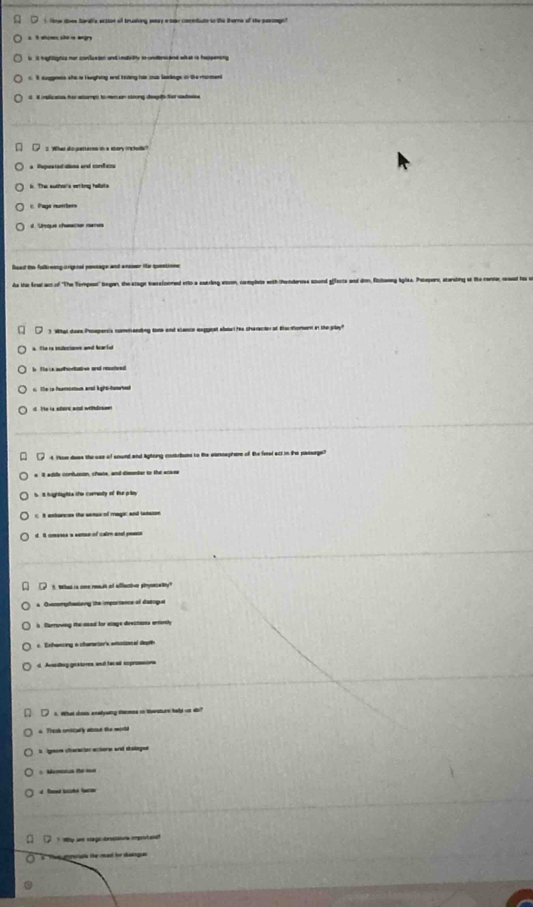 1. how does lavinias action of breaking away or run contribute to the d…