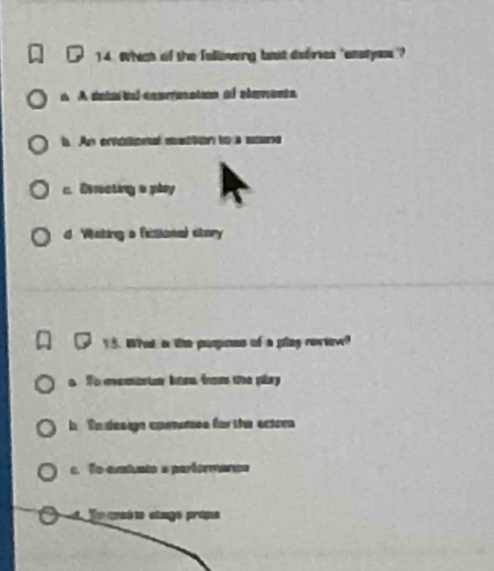 14. which of the following best defines analysis? a. a detailed examina…