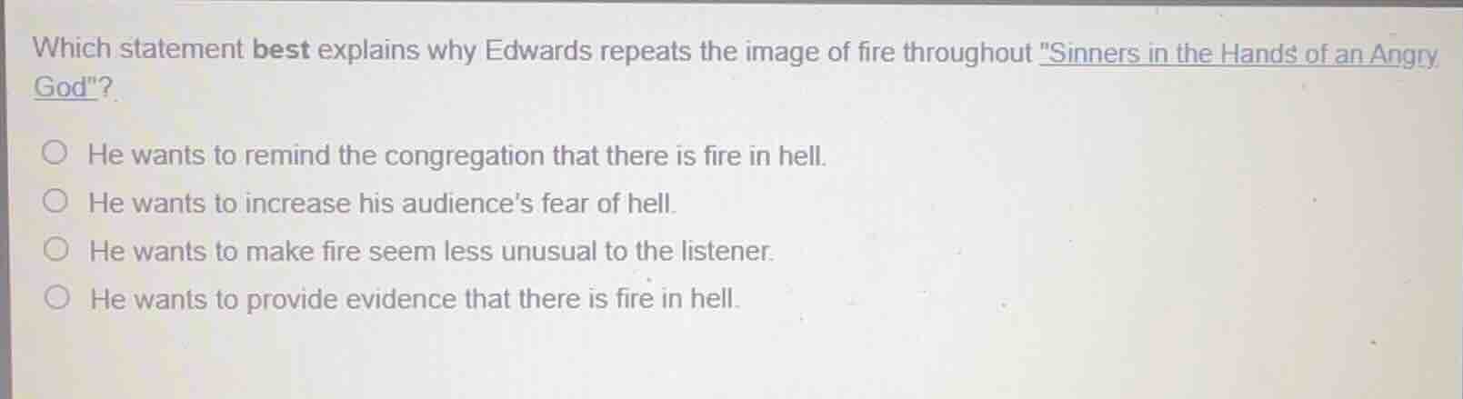 which statement best explains why edwards repeats the image of fire thr…