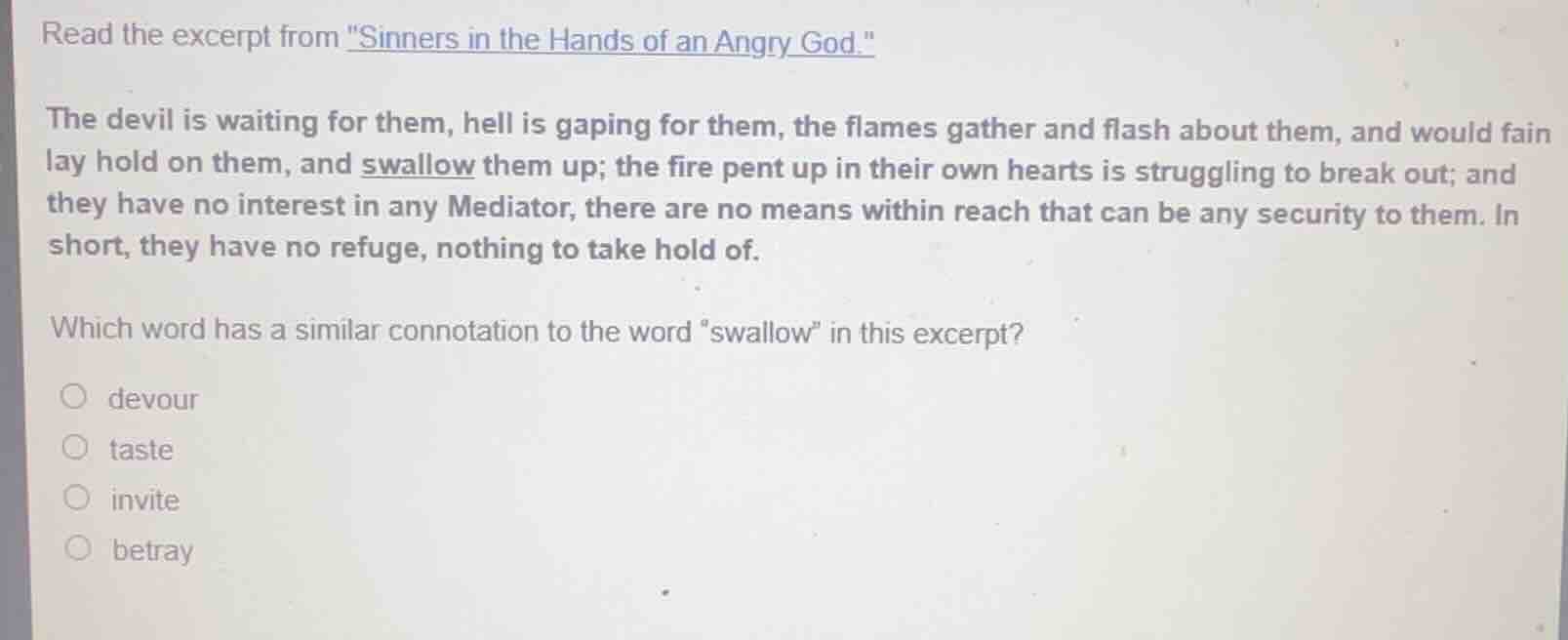 read the excerpt from \sinners in the hands of an angry god.\the devil …