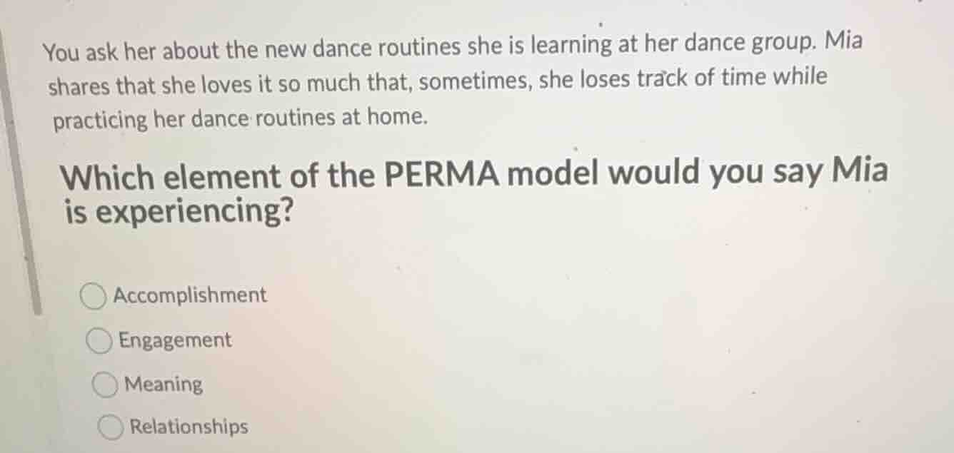 you ask her about the new dance routines she is learning at her dance g…