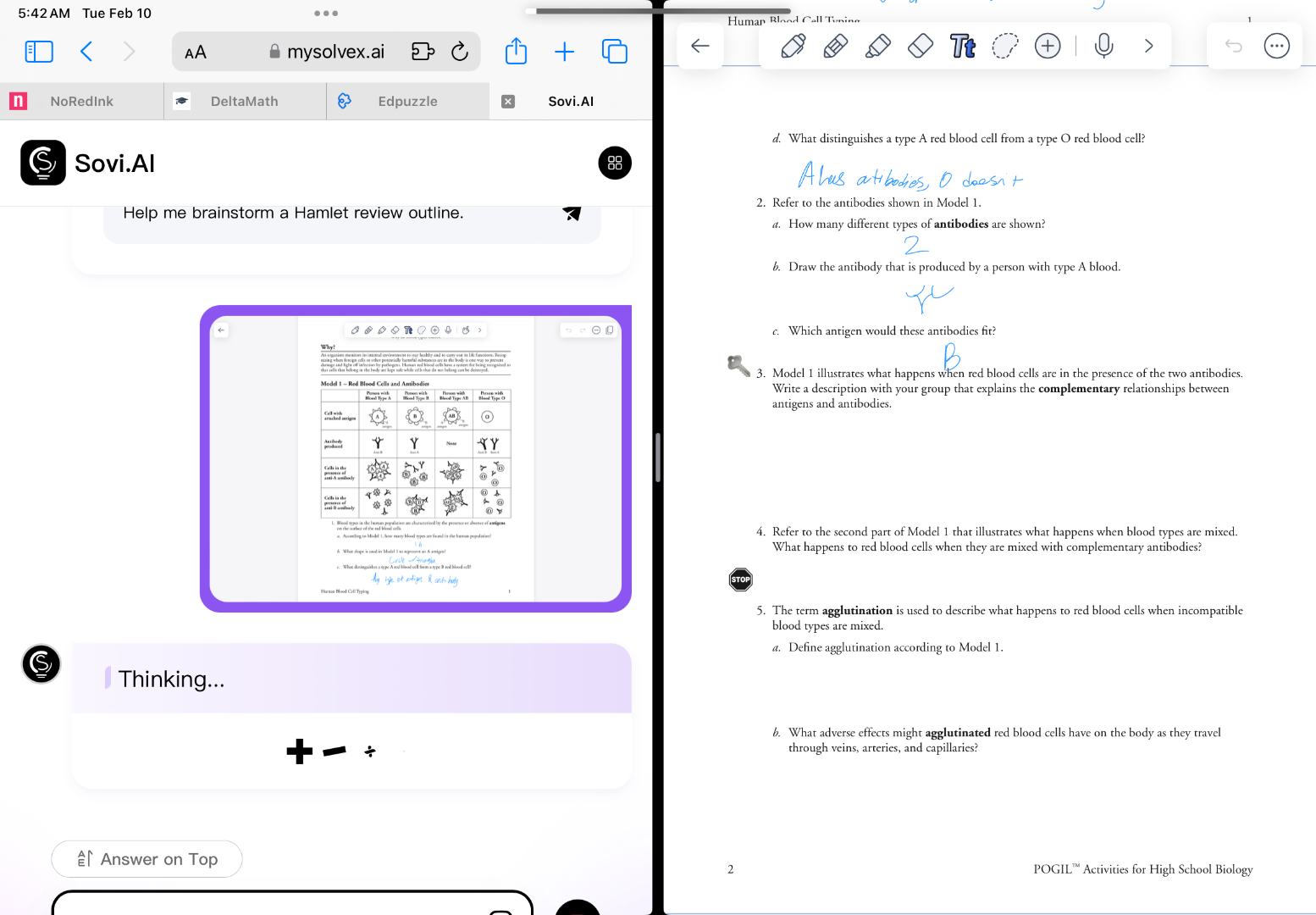 d. what distinguishes a type a red blood cell from a type o red blood c…