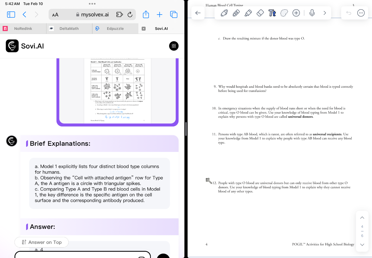 human blood cell typing c. draw the resulting mixture if the donor bloo…