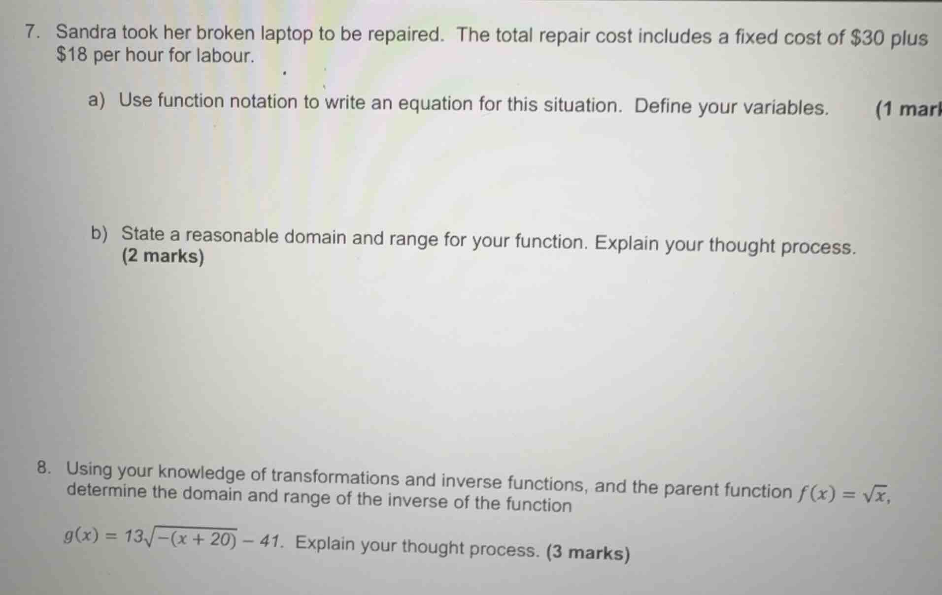 7. sandra took her broken laptop to be repaired. the total repair cost …