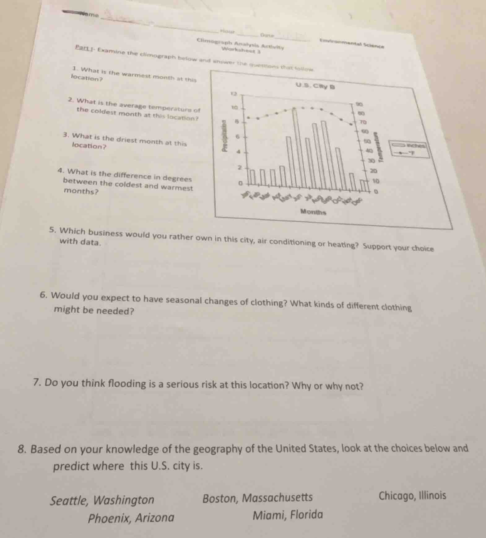 name______ hour______ date______ environmental science climograph analy…