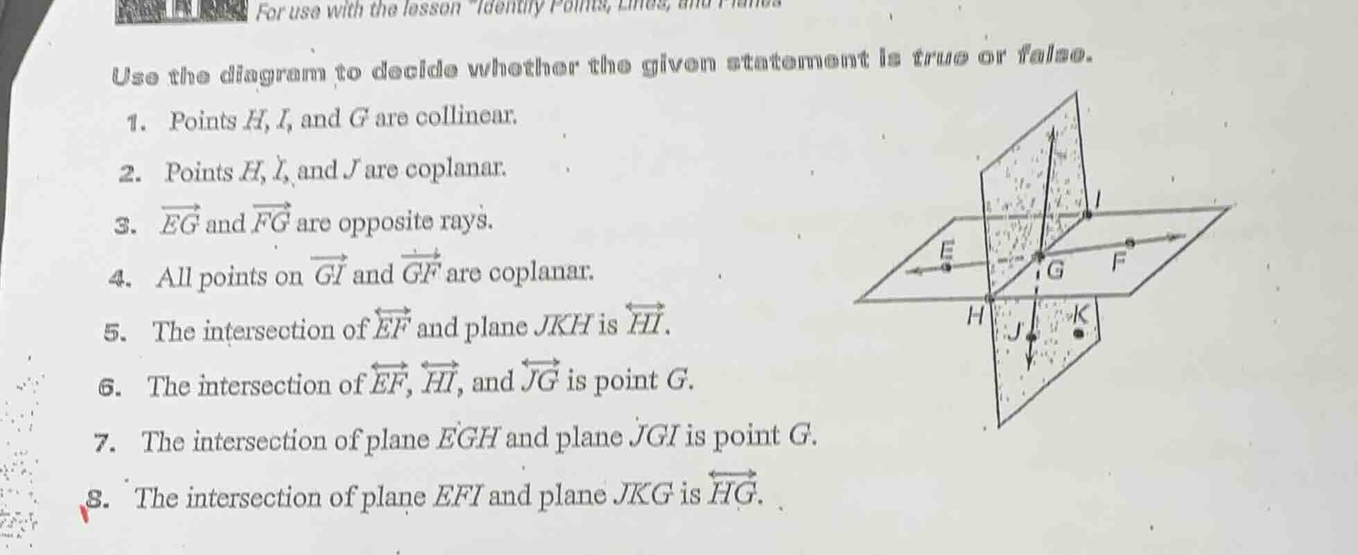for use with the lesson \identify points, lines, and planes\use the dia…
