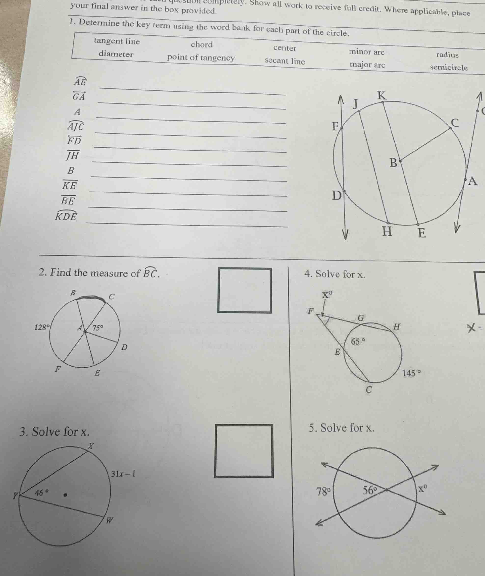 your final answer in the box provided.question completely. show all wor…