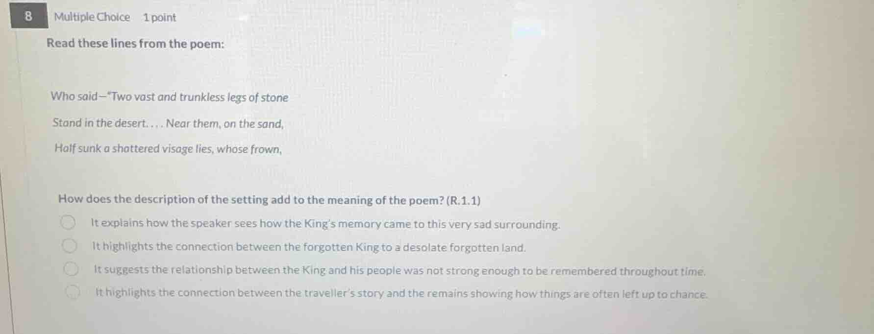 8 multiple choice 1 point read these lines from the poem: who said—\two…