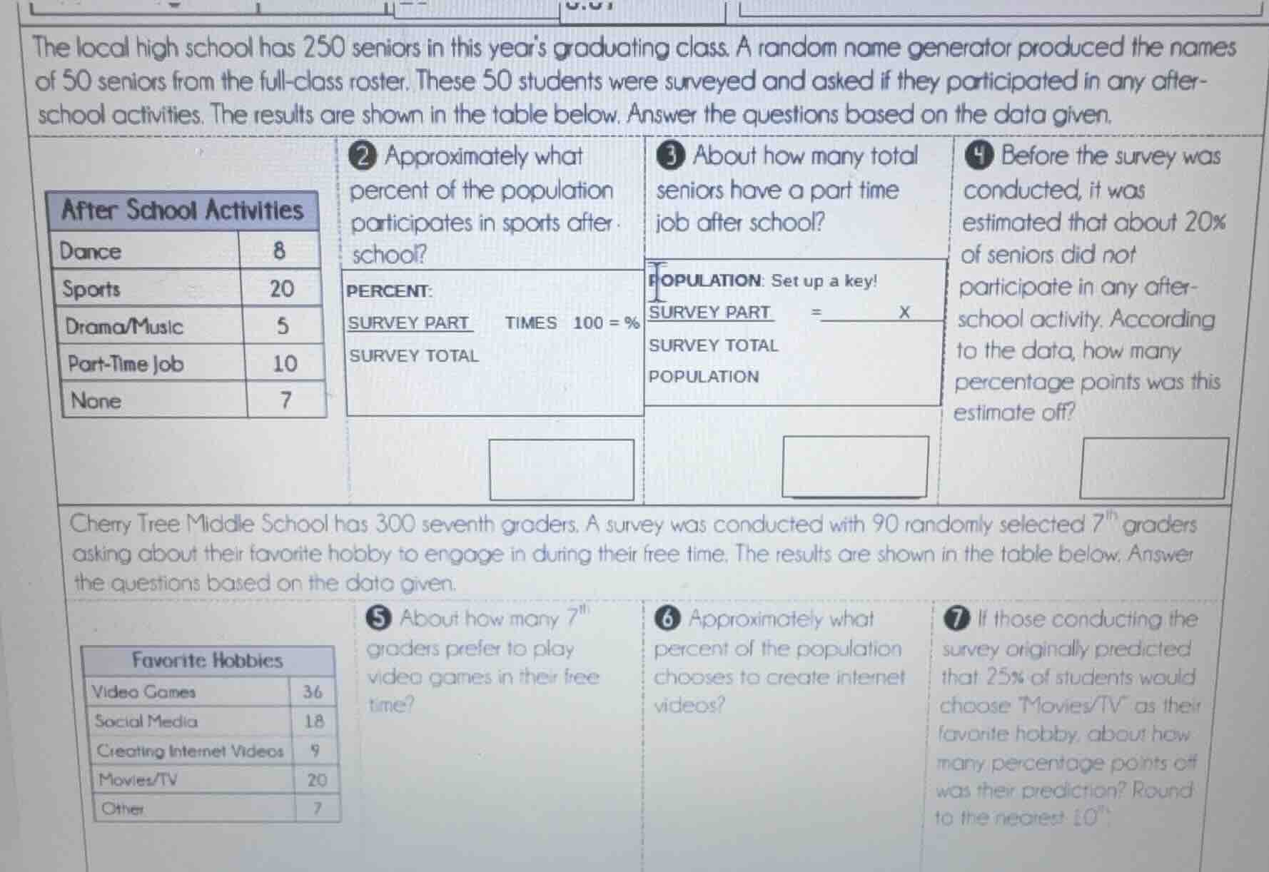 the local high school has 250 seniors in this years graduating class. a…