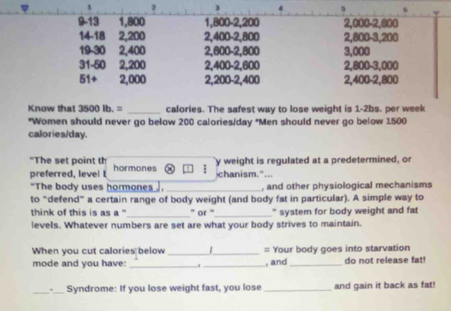 9-13 1,800 14-18 2,200 19-30 2,400 31-50 2,200 51+ 2,000 1,800-2,200 2,…