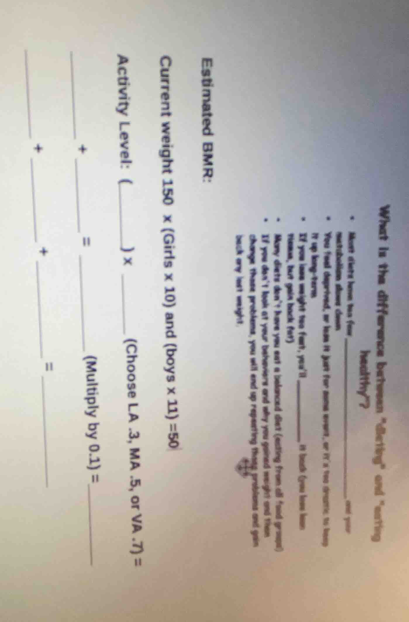 what is the difference between \dieting\ and \eating healthy\?• most di…