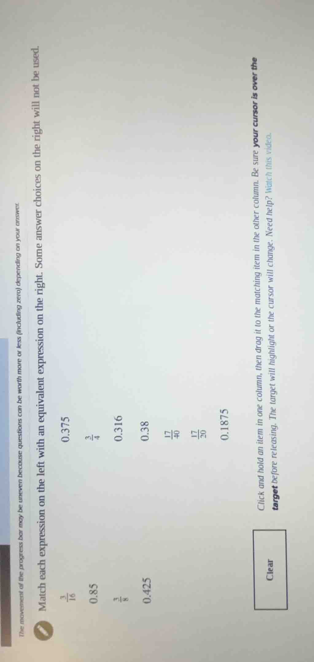 the movement of the progress bar may be uneven because questions can be…