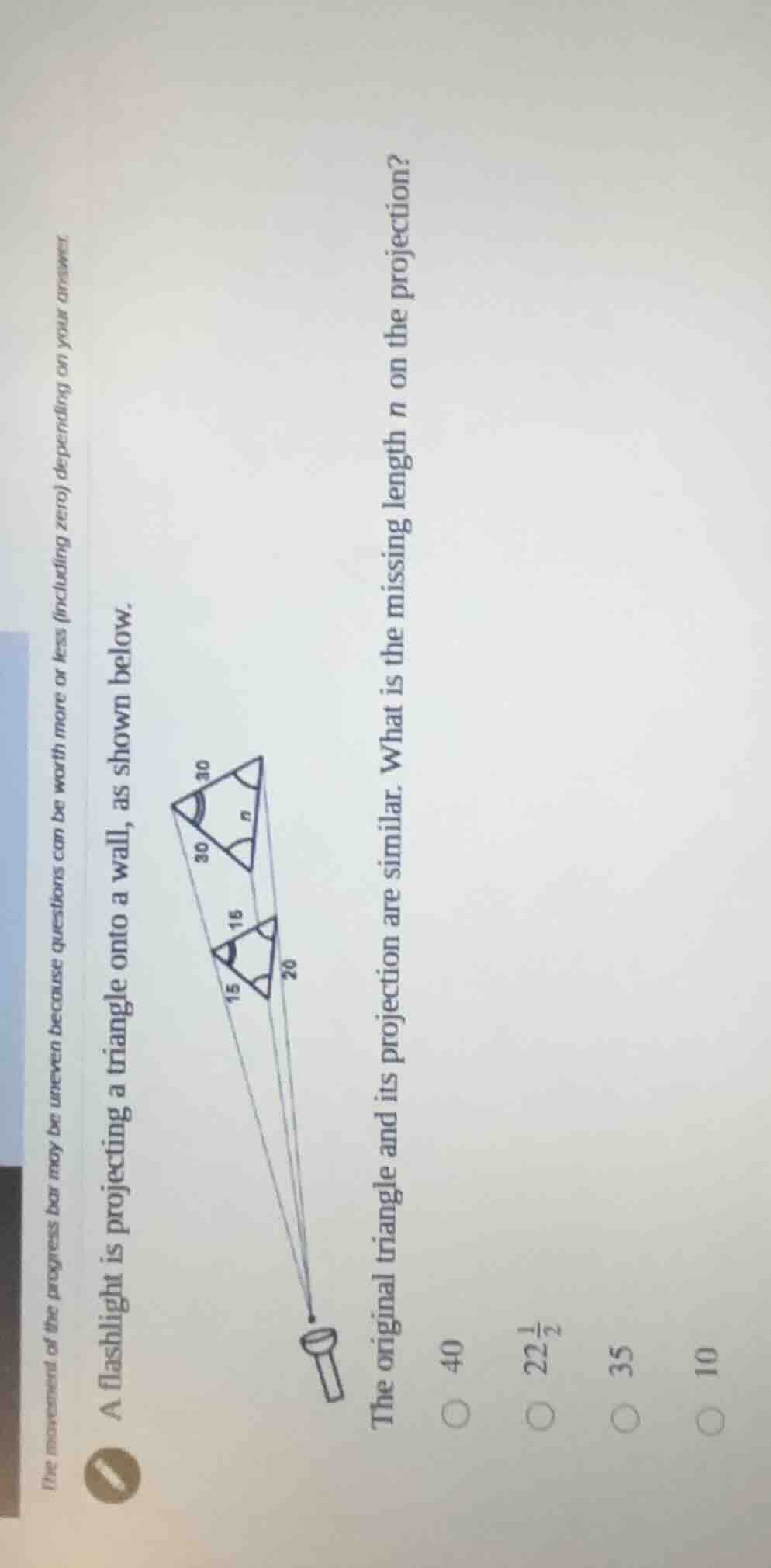 the movement of the progress bar may be uneven because questions can be…