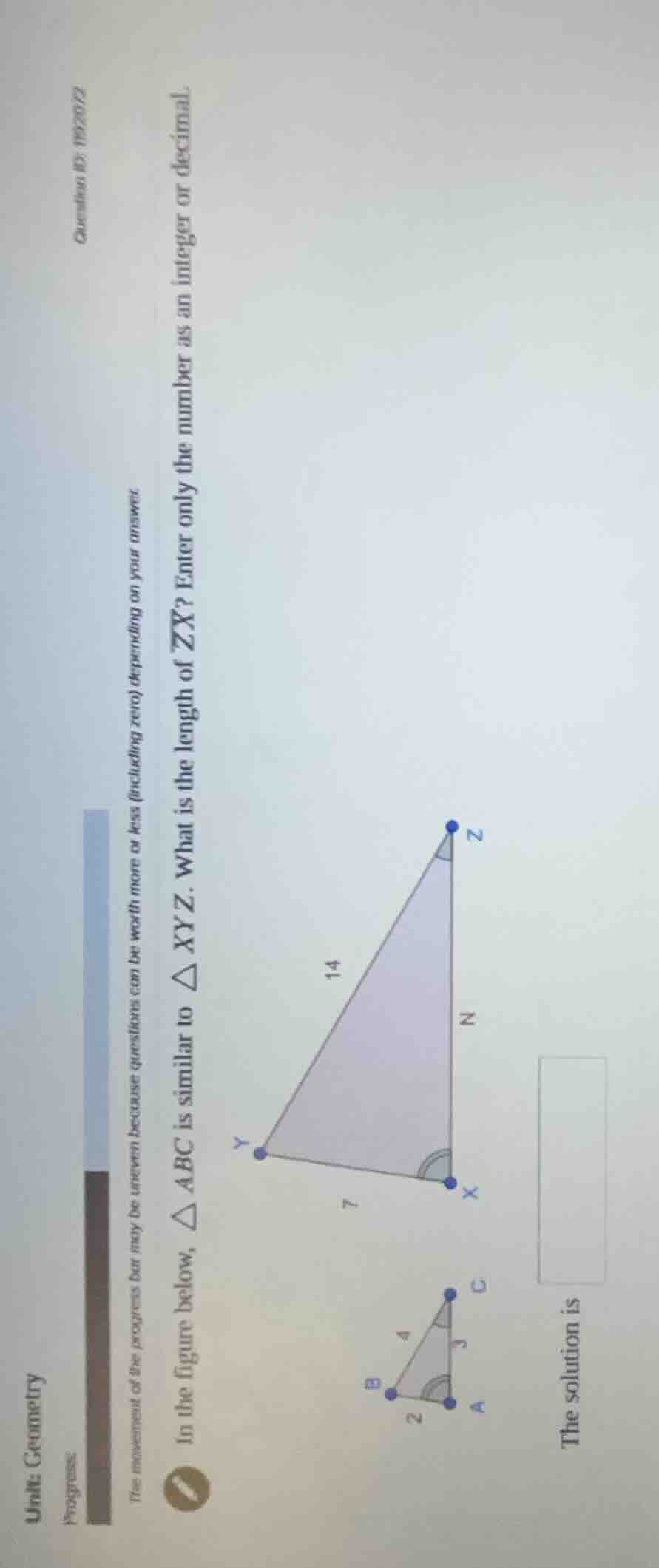 unit: geometry progress question id: 192072 the movement of the progres…
