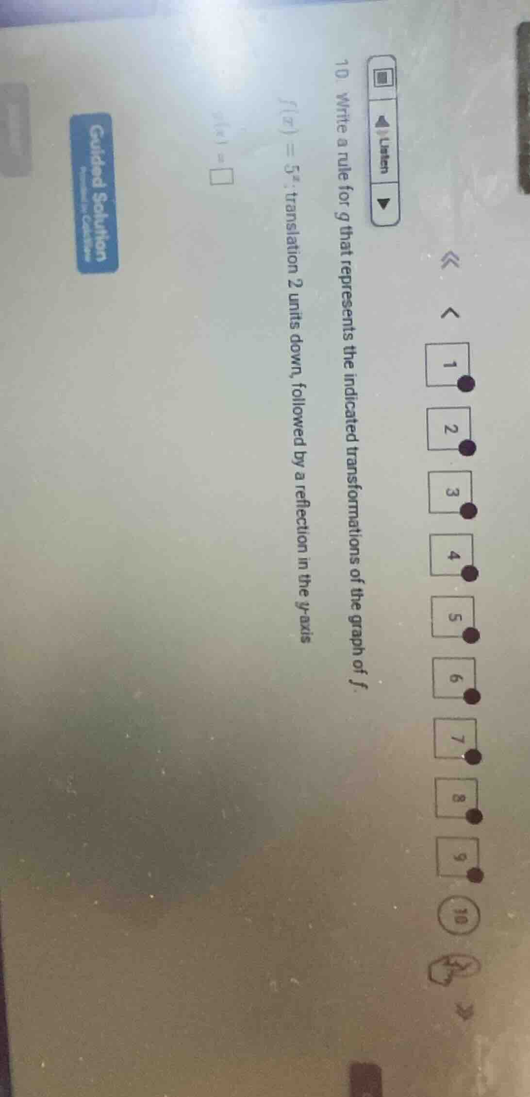 10. write a rule for $g$ that represents the indicated transformations …