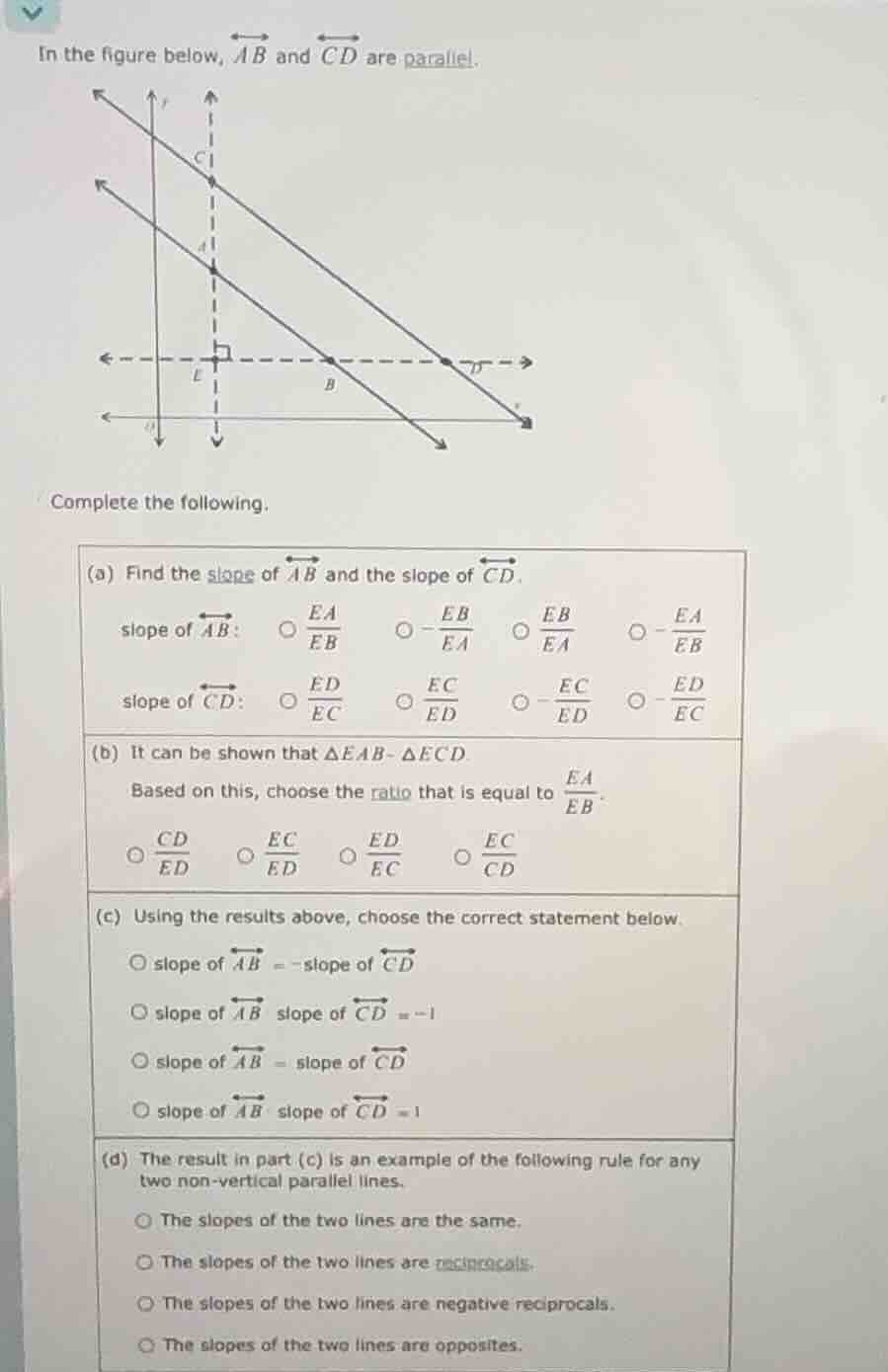 in the figure below, $overleftrightarrow{ab}$ and $overleftrightarrow{c…