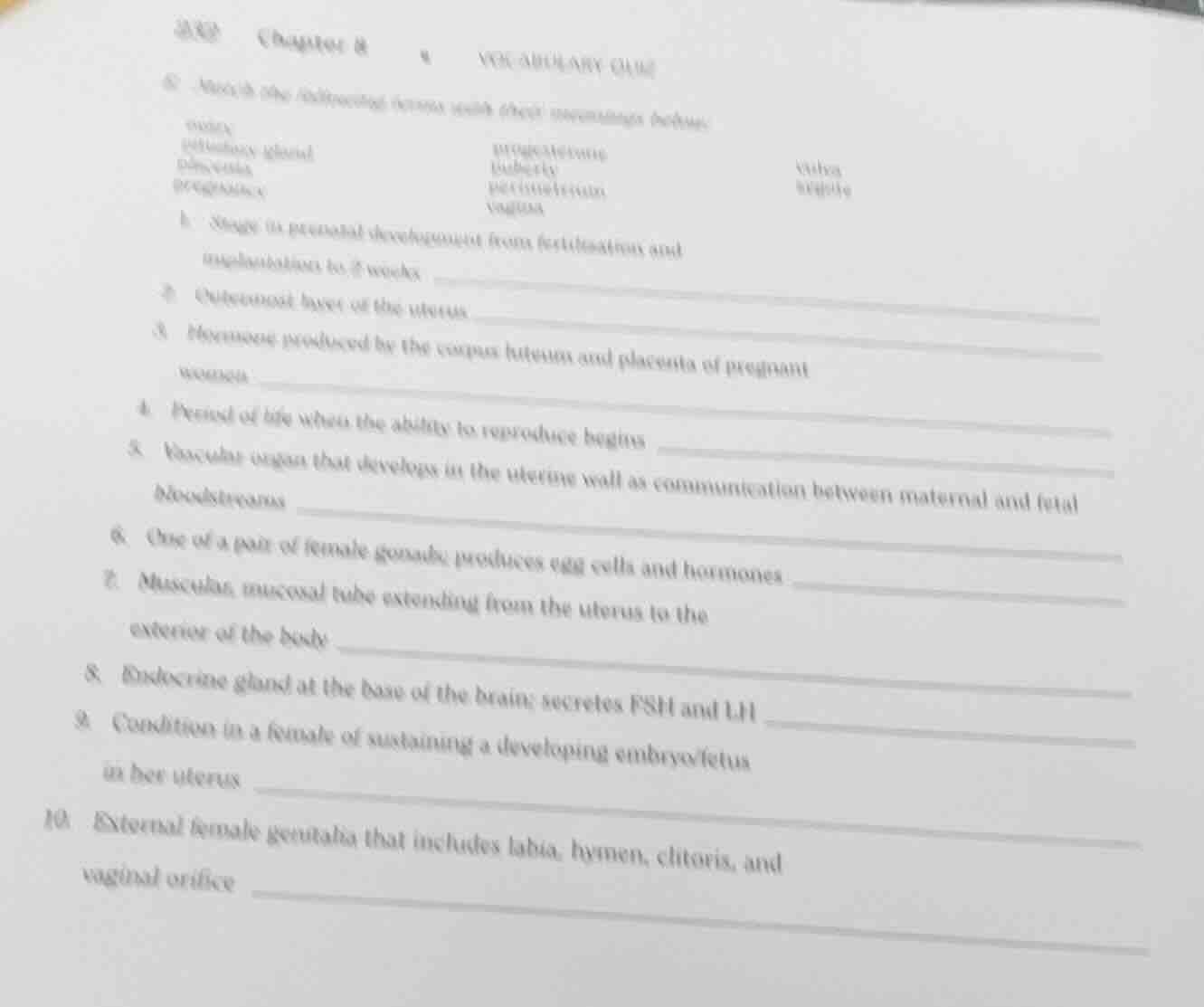 chapter 8 vocabulary quiz a. match the boldfaced terms with their meani…