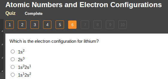 atomic numbers and electron configurations quiz complete 1 2 3 4 5 6 7 …