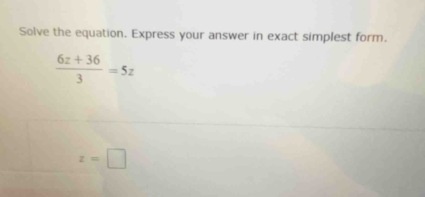solve the equation. express your answer in exact simplest form. $\frac{…