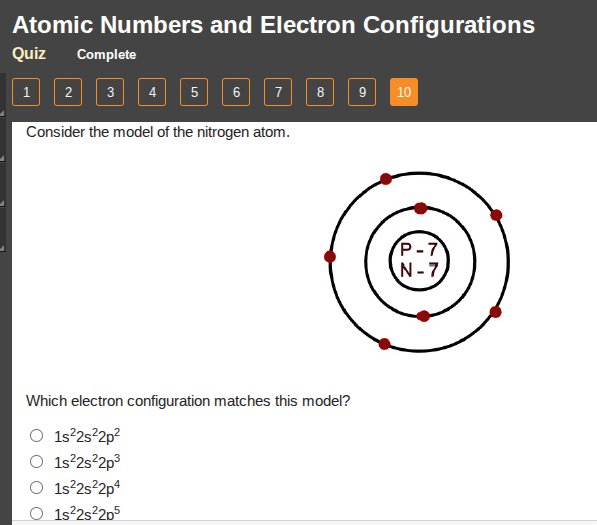 atomic numbers and electron configurations quiz complete 1 2 3 4 5 6 7 …