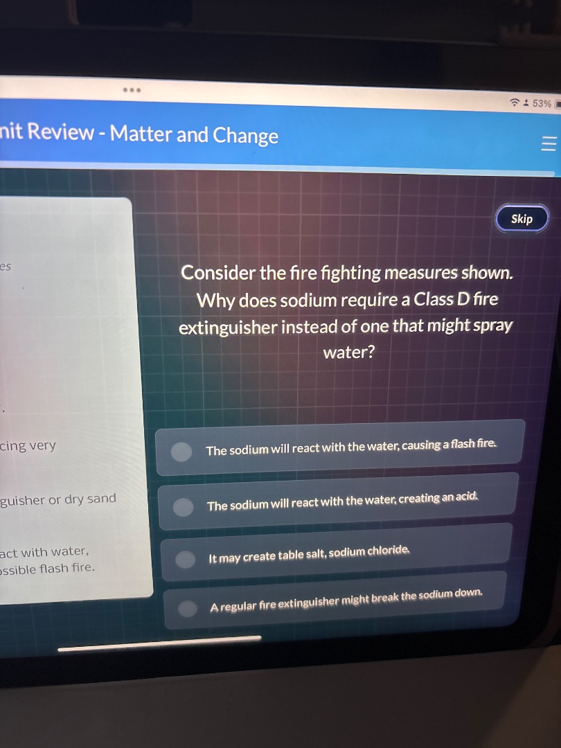 nit review - matter and change skip consider the fire fighting measures…