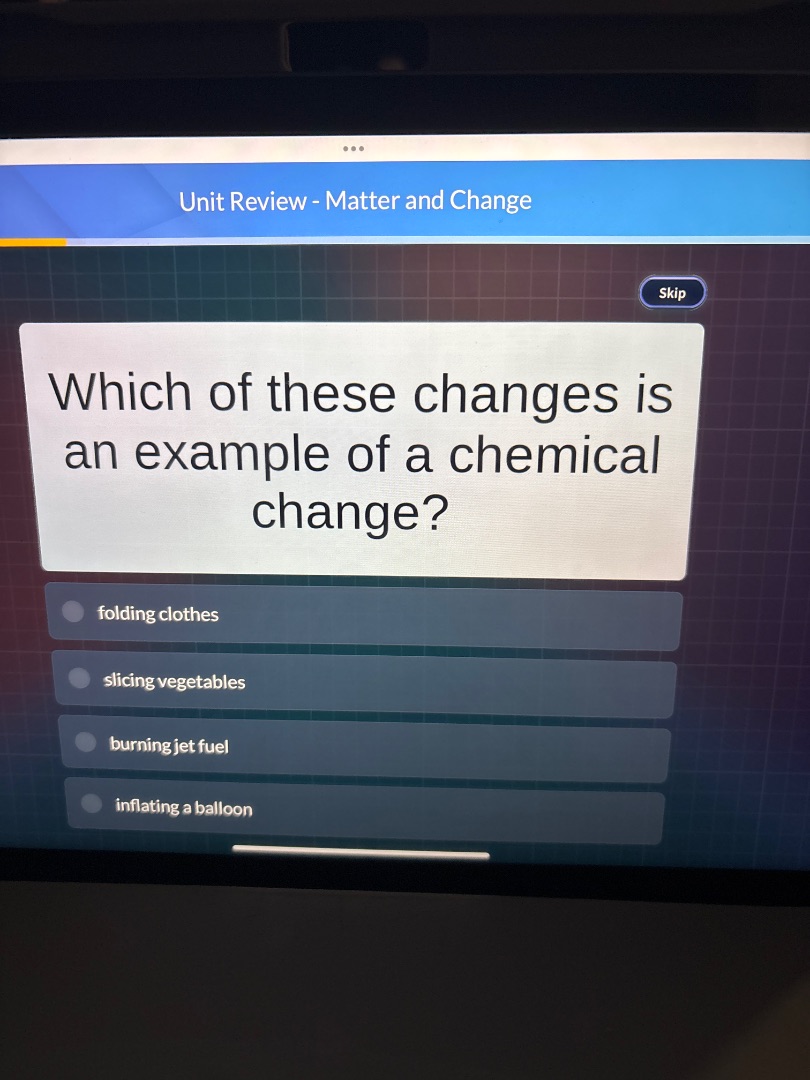 unit review - matter and change skip which of these changes is an examp…