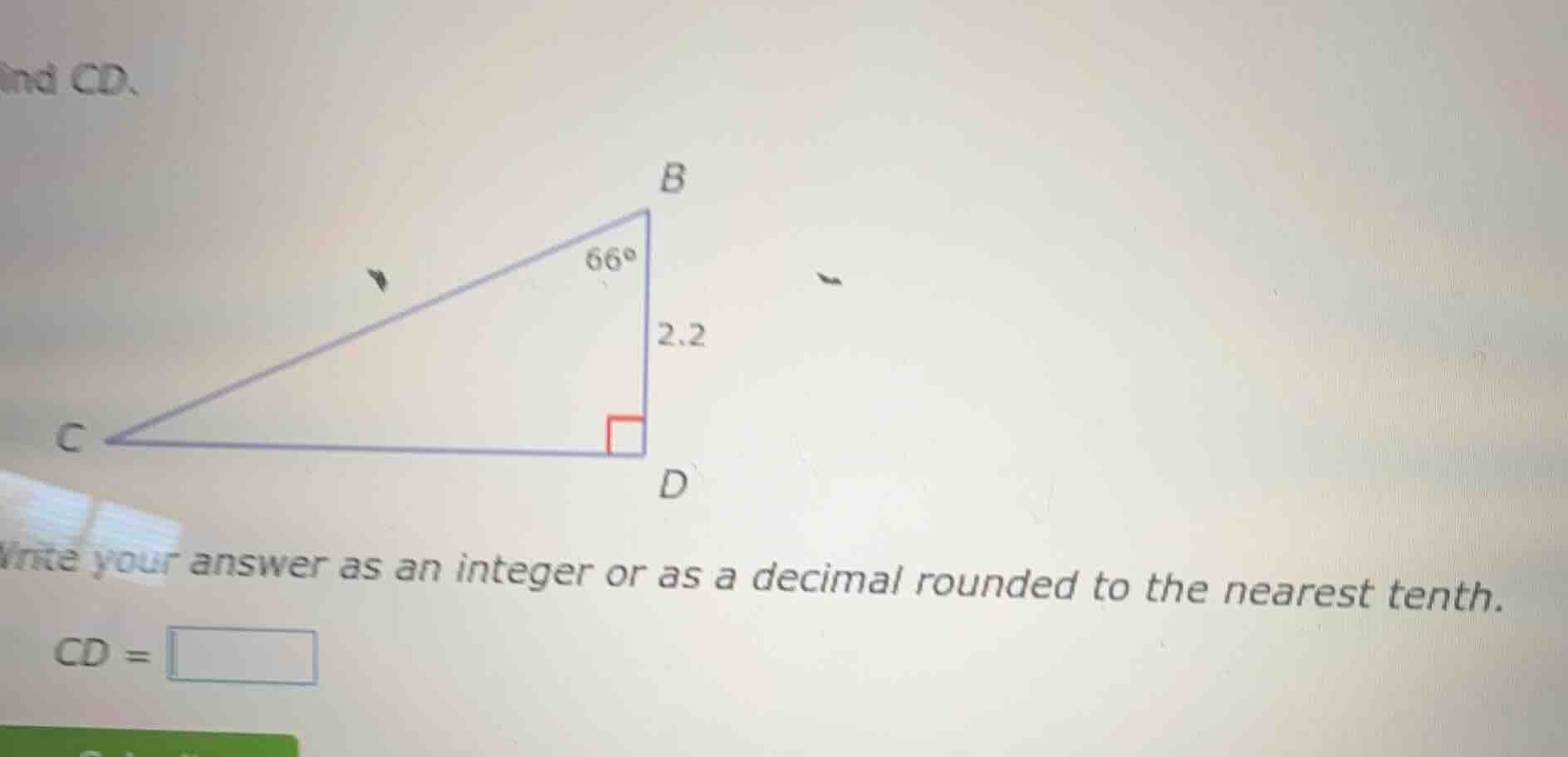 find cd. write your answer as an integer or as a decimal rounded to the…