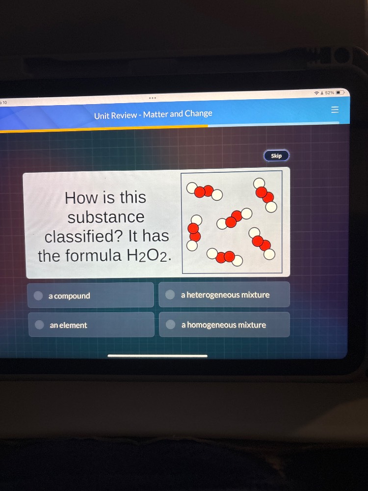 unit review - matter and change skip how is this substance classified? …